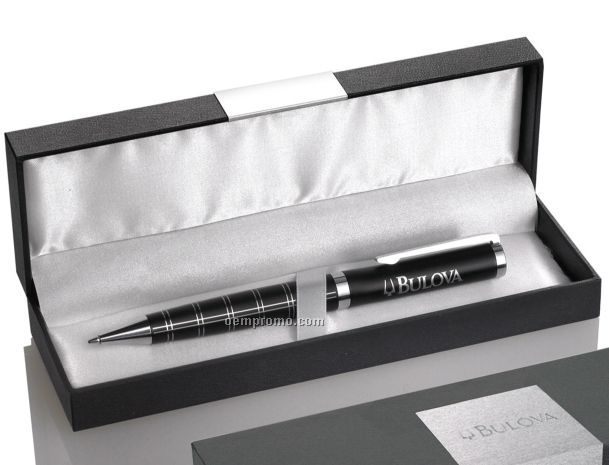 Executive Pen Box W/ Metal Plate For Decoration
