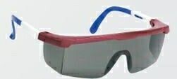 Large Single Lens Safety Glasses W/ Gray Lens & Red, White & Blue Frame