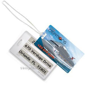 Recycled Standard 4 Color Process Write-on Surface Luggage Tag