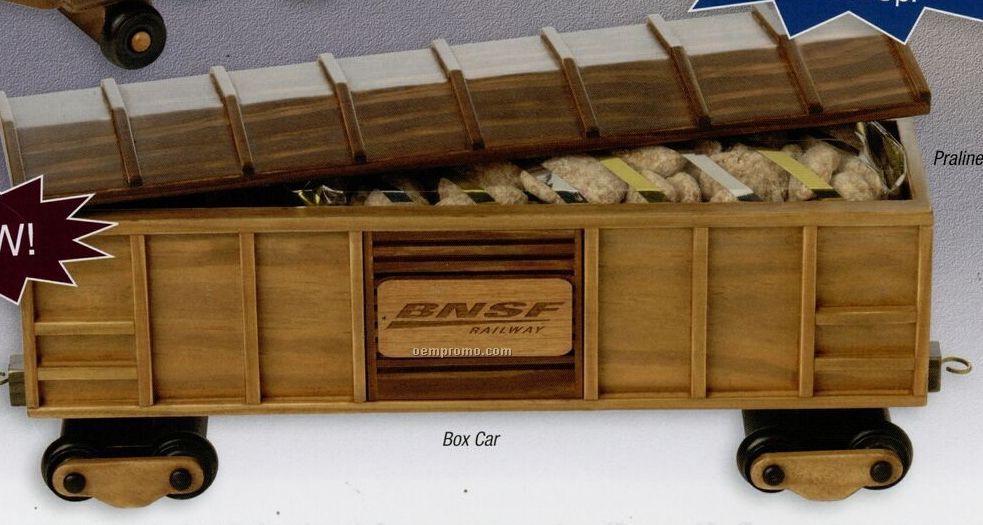 Wooden Box Car W/ Chocolate Almonds