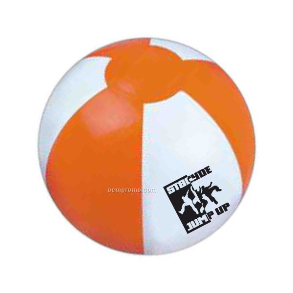 16" Inflatable Beach Ball - Orange & White