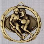 2 3/8" Stock Sculptured Medal - Female Basketball