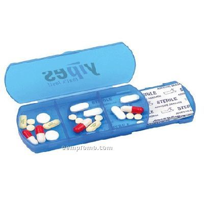 Pill Box With Bandage Dispenser