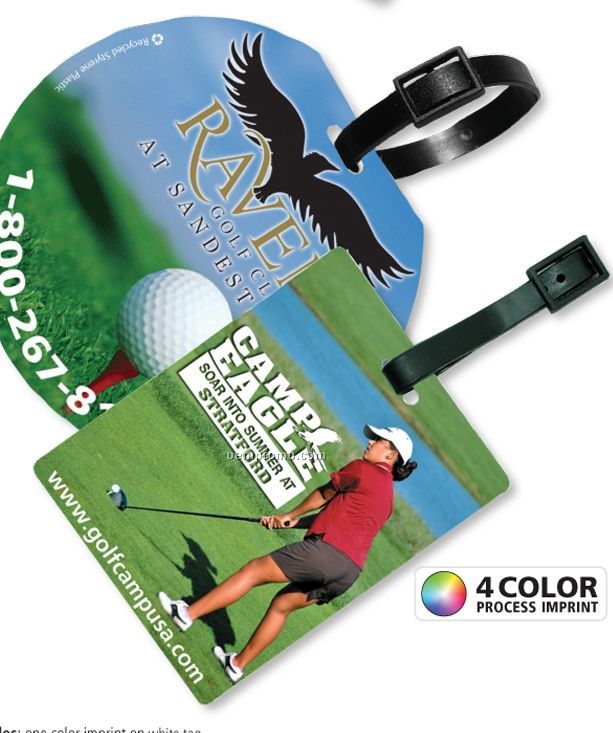 Recycled Jumbo Rectangle 4 Color Process Write-on Surface Golf Bag Tag