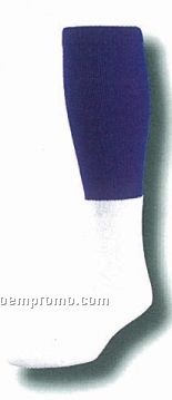 Stock Cushioned Tube Football Socks W/ Colored Top (10-13 Large)