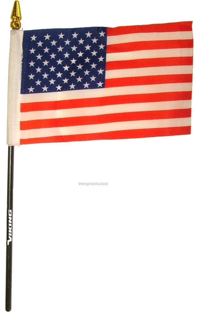 Usa Flag With Plastic Pole