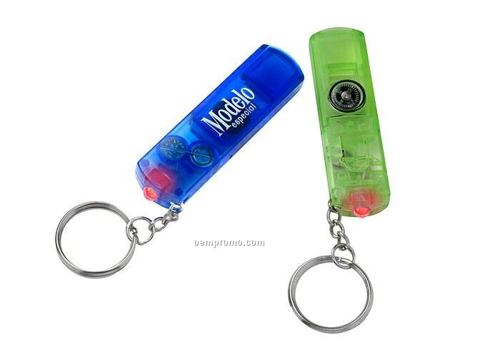 Whistle Compass Key Ring W/ LED Light