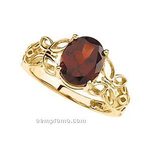 14ky Genuine Mozambique Garnet Ring