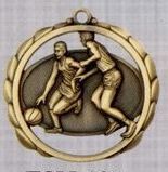 2 3/8" Stock Sculptured Medal - Male Basketball