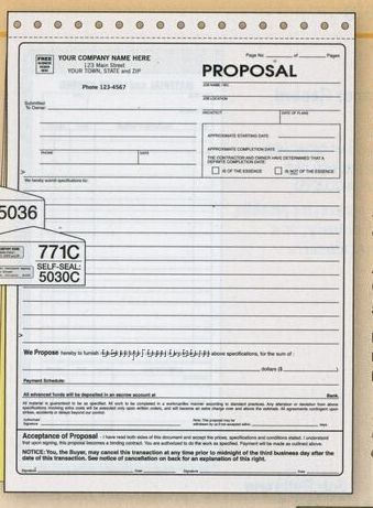 California State Proposal Form (3 Part)
