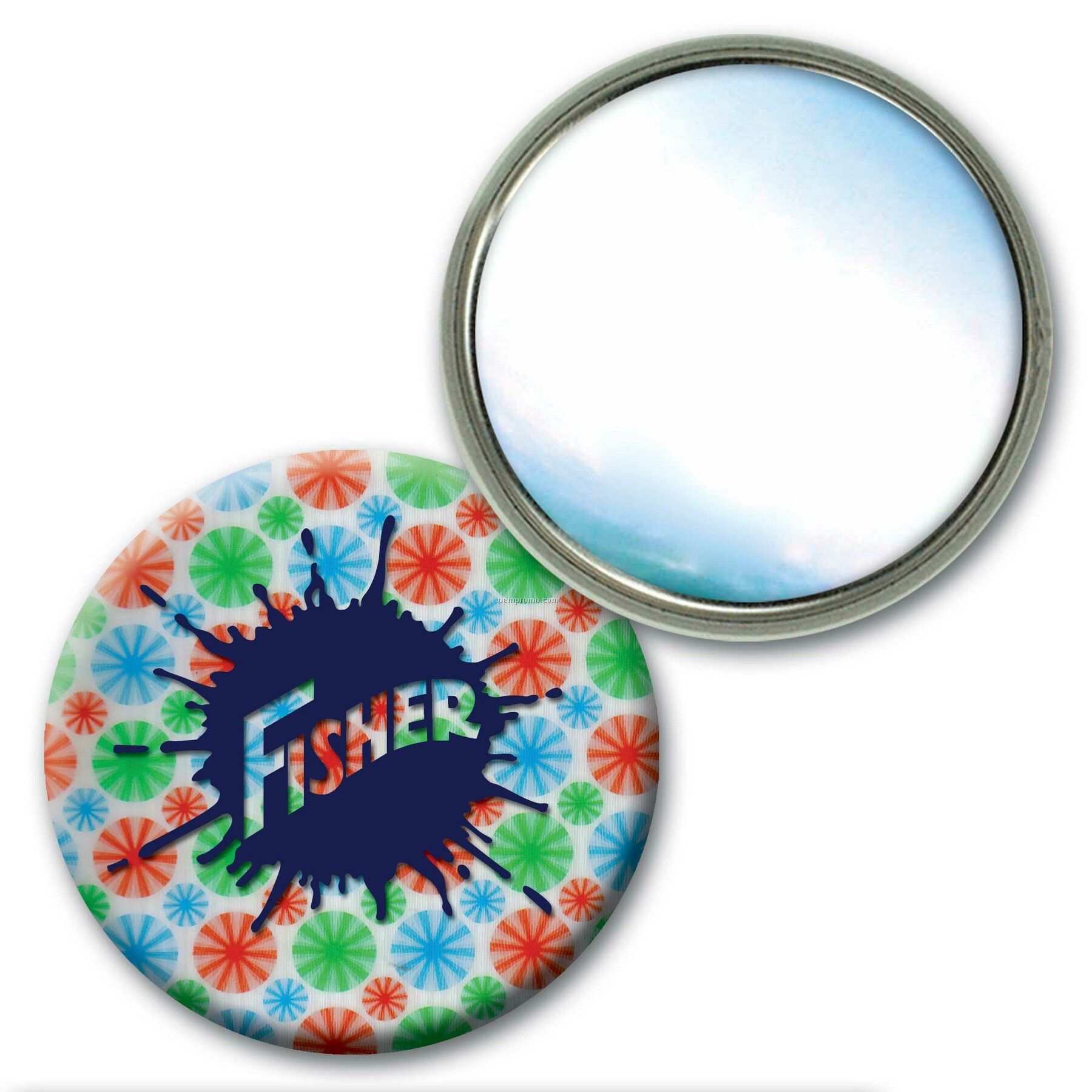 Compact Mirror Lenticular Animated Wheels Effect (Imprinted)