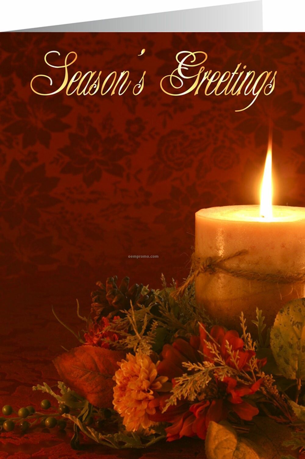 Floral Candle Season's Greetings Holiday Card