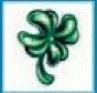 Holidays Stock Temporary Tattoo - Curled 4 Leaf Clover (1.5"X1.5")