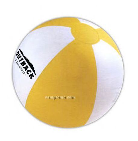 16" Inflatable Beach Ball - Yellow & White