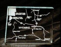 Acrylic Paperweight Up To 20 Square Inches / Wyoming
