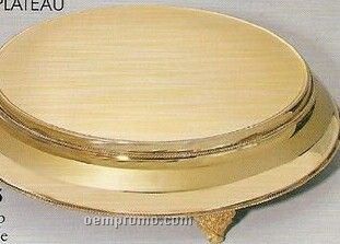 Gold Plated Round Cake Plateau W/ 22" Base