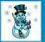 Holidays Stock Temporary Tattoo - Top Hat Snowman & Snow (1.5"X1.5")