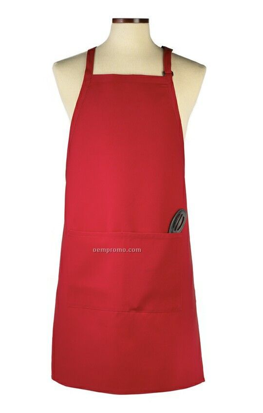Wolfmark Deluxe Long Bib Apron - Red