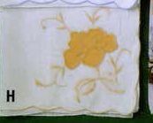 15" Ladies White Handkerchief With Large Gold Flower Corner