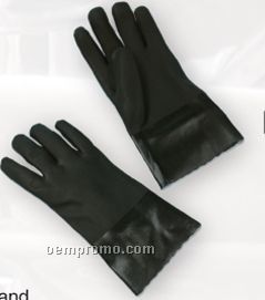 Black Pvc Double Dipped Gloves - Liquid Proof