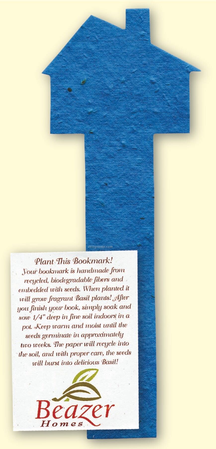 House Bookmark Embedded With Wildflower Seed