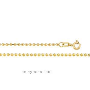 Ladies' 7" 14ky 1-3/4mm Bead Chain Bracelet