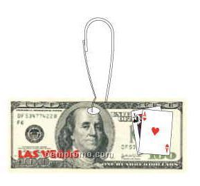 Las Vegas Blackjack $100 Bill Zipper Pull
