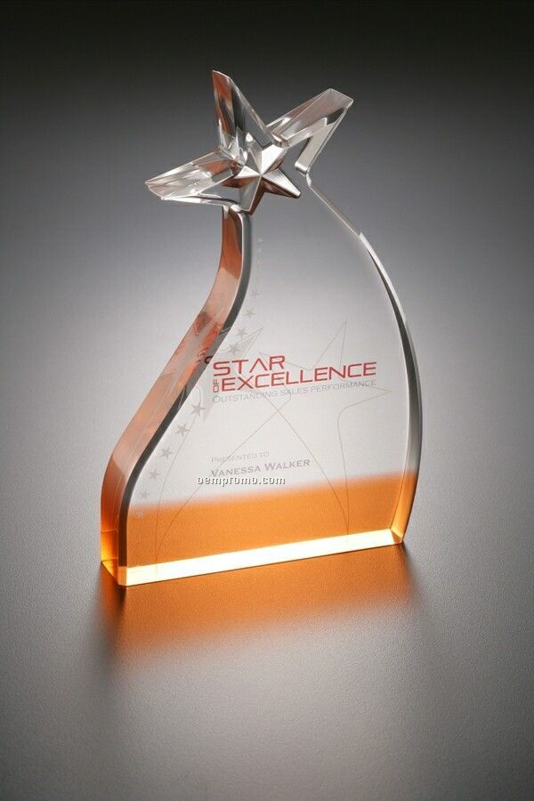 Lucite Embedment Award With Sculpted 5 Point Star