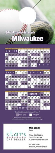 Milwaukee Pro Baseball Schedule Door Hanger (4" X 11")