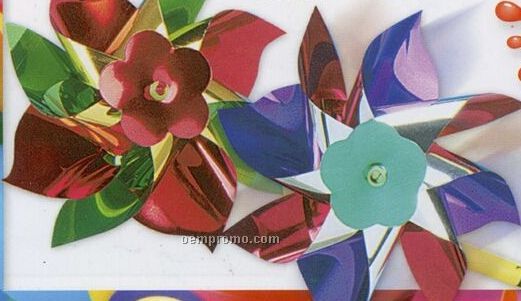 Multi Color Mylar Pinwheel (7")