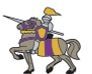 Stock Armored Knight & Horse Mascot Chenille Patch