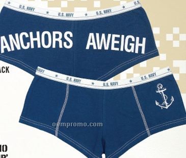 Women's Navy Blue Anchors Aweigh Booty Underwear