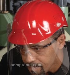 Bump Cap Safety Helmet & Visor Face Shield - Hi Viz Yellow