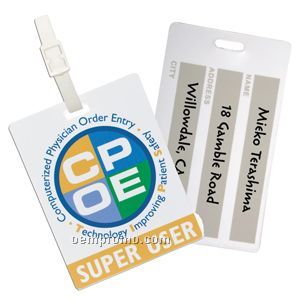 Recycled Jumbo Rectangle Write-on Surface Luggage Tag