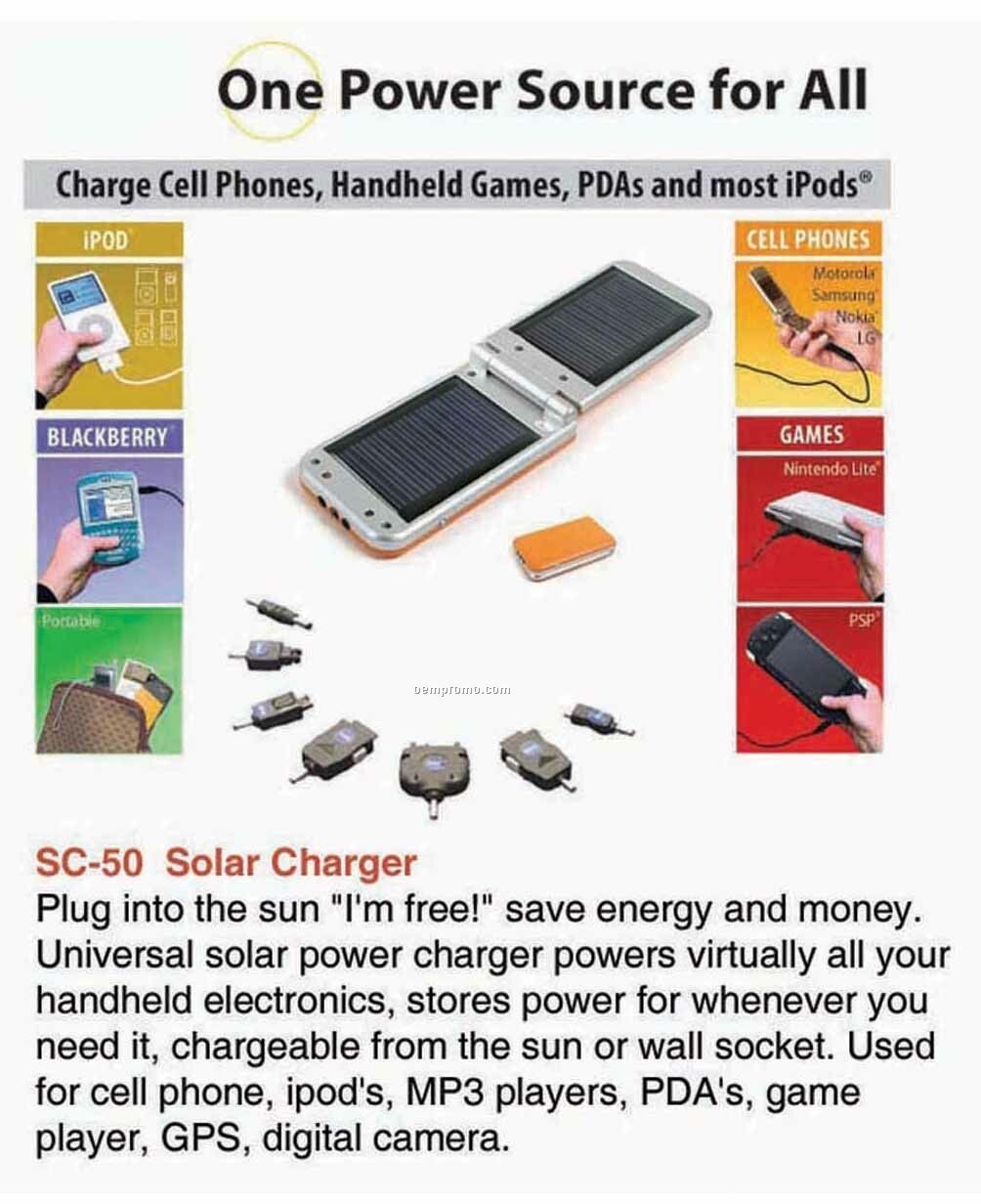 Universal Solar Charger For Iphone, Ipod, Android, Htc, Blackberry