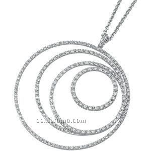 14kw 1 1/2 Ct Tw Nesting Circles Diamond Necklace