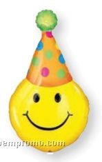 9" Mini Party Hat Smile Balloon