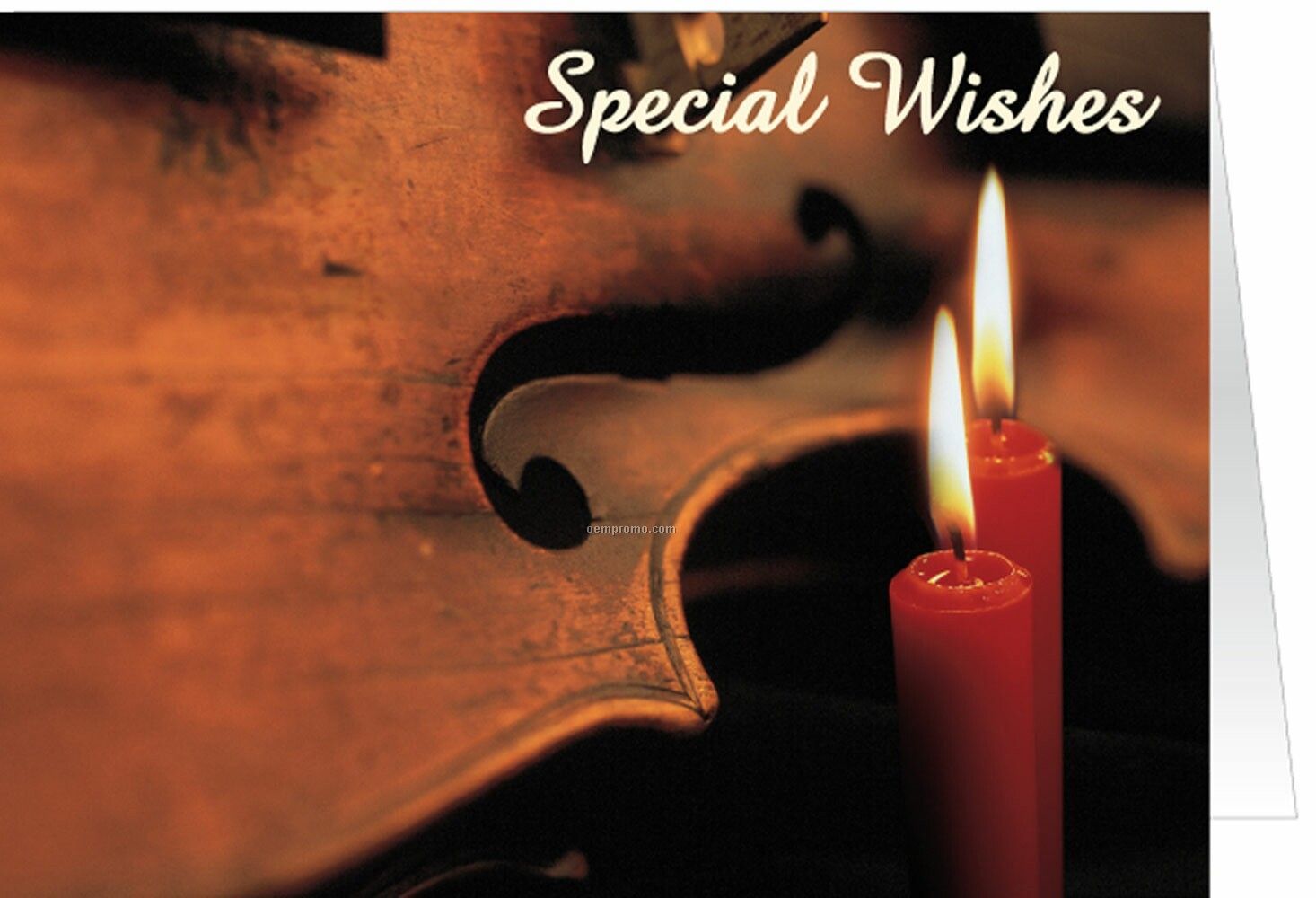 Candles & Violin Special Wishes Holiday Greeting Card