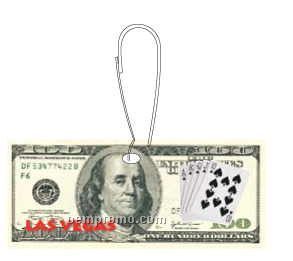 Las Vegas Royal Flush $100 Bill Zipper Pull