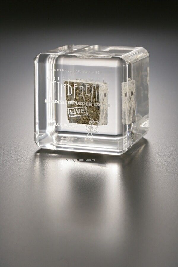 Lucite Embedment Cube Award W/ 3/8" Rounded Corner
