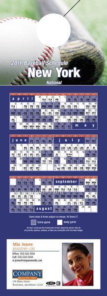 New York (National) Pro Baseball Schedule Door Hanger (4" X 11")