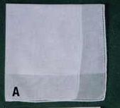 12" Ladies White Spoke Handkerchief With Two Tone Border