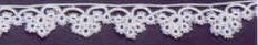 3/4" White Curly Cue Flower Tatting Lace Fabric
