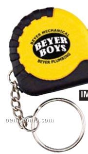 3' Tape Measure With Black Rubber & Keychain