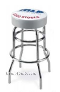 Double Ring Base Logo Stool W/ Seat Top & Side Imprint (Assembled)