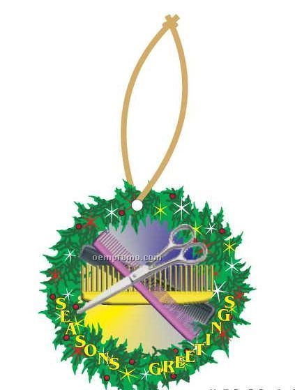 Beautician Combo Executive Wreath Ornament W/ Mirrored Back(12 Square Inch)