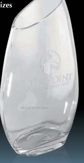 Slanted Top Glass Vase Award / 10"