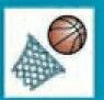 Sport Stock Temporary Tattoo - Basketball & Net (1.5