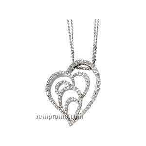 14kw 1 1/3 Ct Tw Diamond Heart Necklace