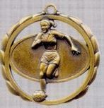 2 3/8" Stock Sculptured Medal - Female Soccer